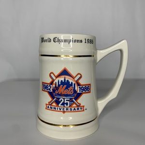 NY Mets 1986 World Series Champs 25TH Stein Mug